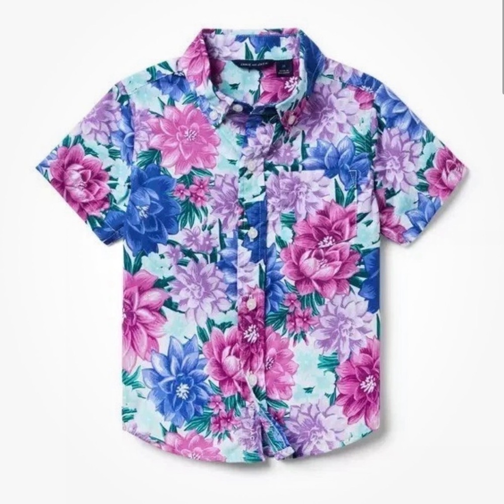 Janie and Jack Floral Button-Up Shirt